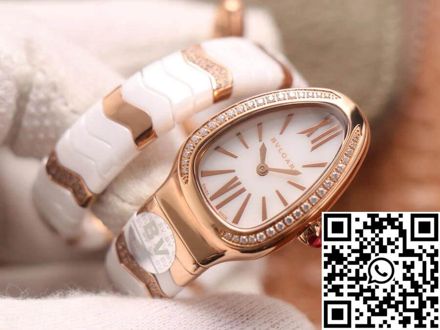 Resilient Bvlgari Serpenti 102202 BV Factory Rose Gold White Dial 1671