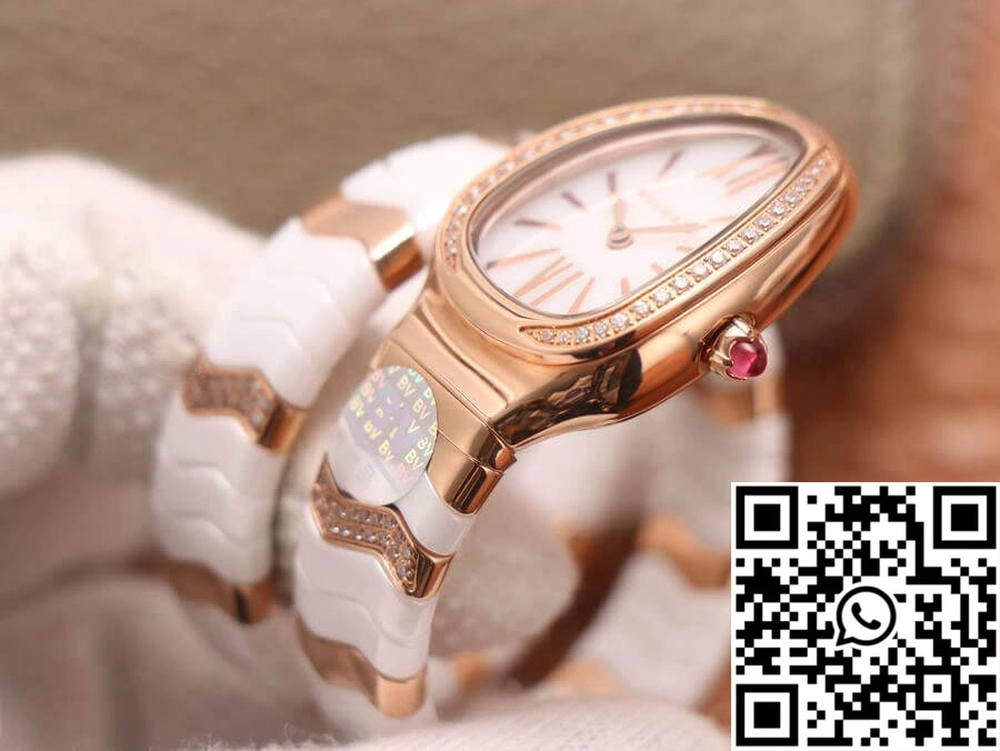 Resilient Bvlgari Serpenti 102202 BV Factory Rose Gold White Dial 1671