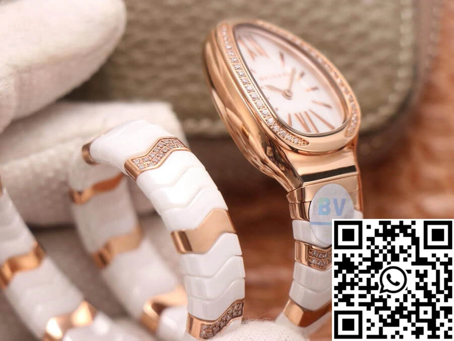 Resilient Bvlgari Serpenti 102202 BV Factory Rose Gold White Dial 1671