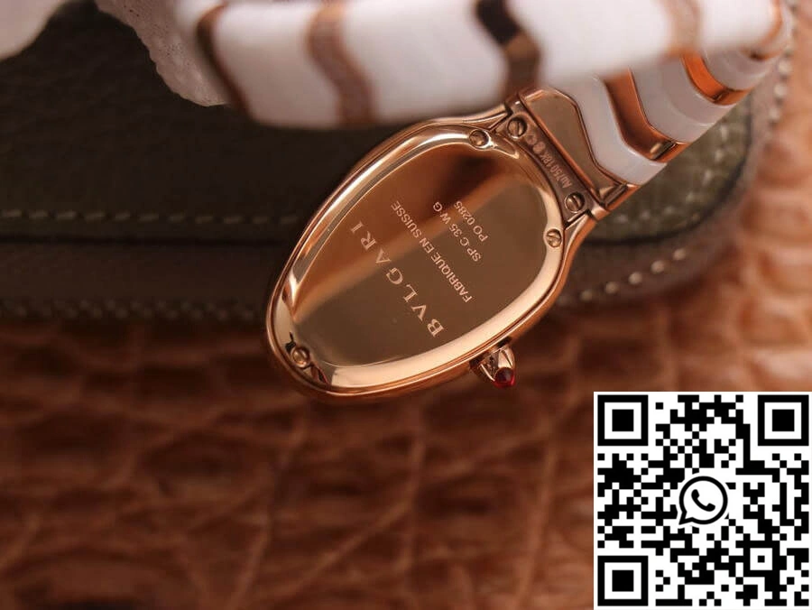 Resilient Bvlgari Serpenti 102202 BV Factory Rose Gold White Dial 1671