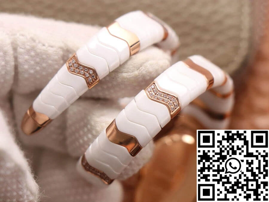 Resilient Bvlgari Serpenti 102202 BV Factory Rose Gold White Dial 1671