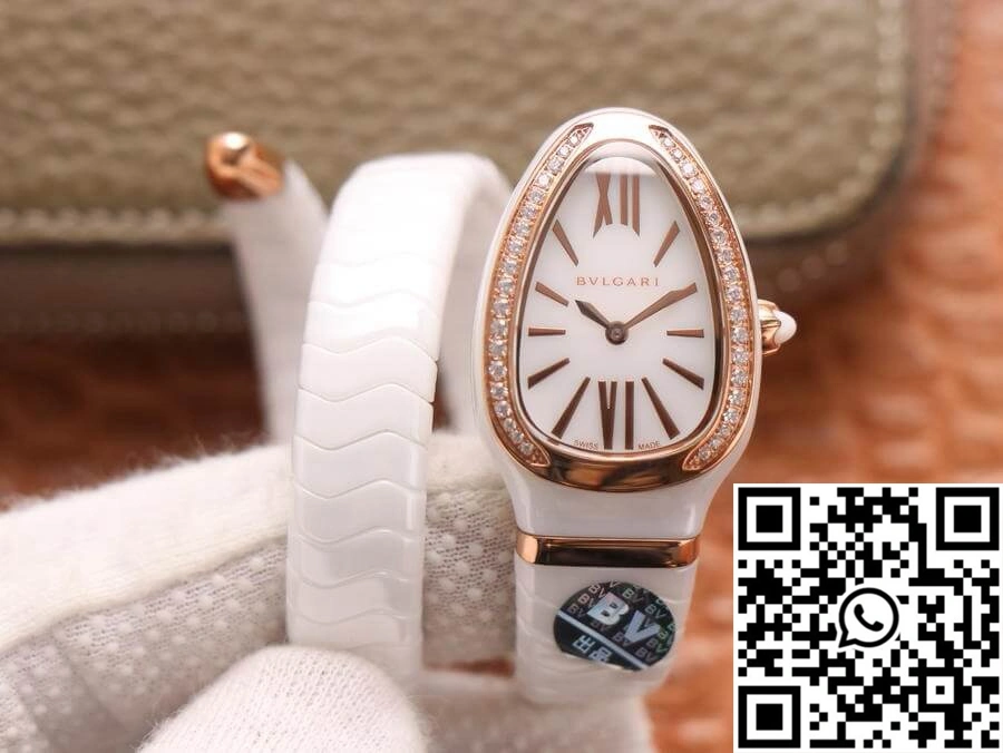 Seasonal Bvlgari Serpenti 102613 BV Factory White Ceramic Dial 1654