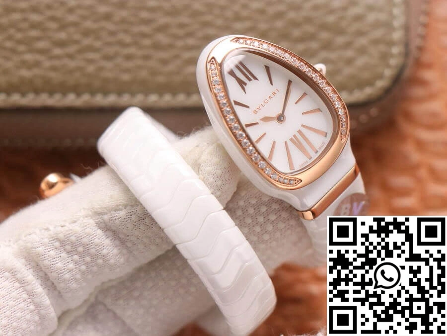 Seasonal Bvlgari Serpenti 102613 BV Factory White Ceramic Dial 1654