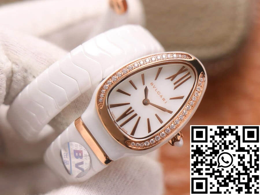 Seasonal Bvlgari Serpenti 102613 BV Factory White Ceramic Dial 1654