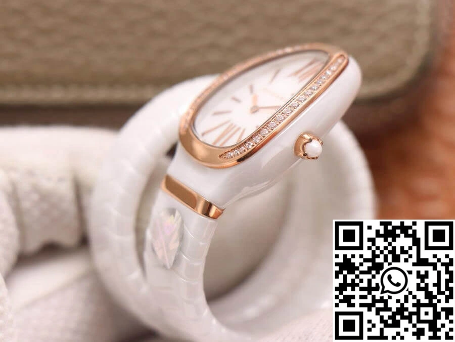 Seasonal Bvlgari Serpenti 102613 BV Factory White Ceramic Dial 1654