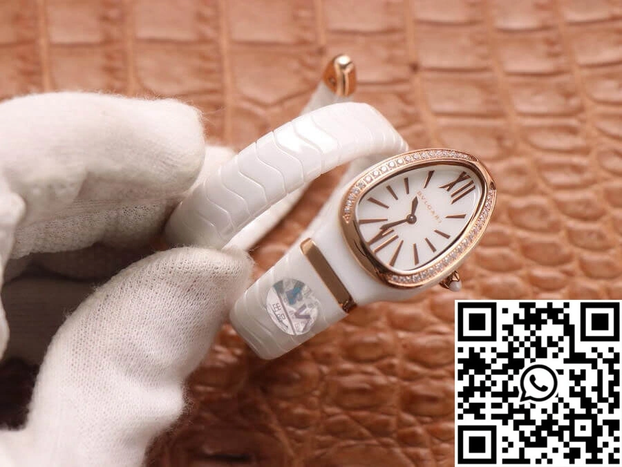 Seasonal Bvlgari Serpenti 102613 BV Factory White Ceramic Dial 1654