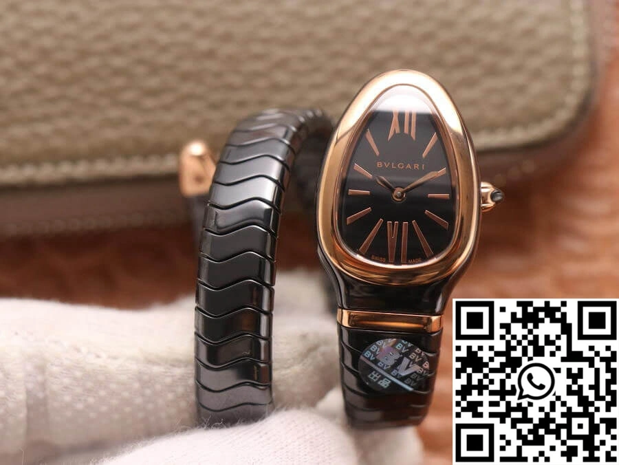 Premium Bvlgari Serpenti 102735 BV Factory Rose Gold Black Dial 1655