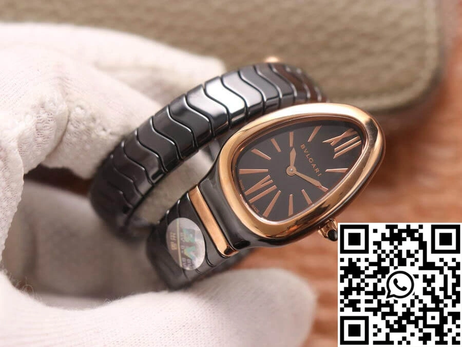 Premium Bvlgari Serpenti 102735 BV Factory Rose Gold Black Dial 1655