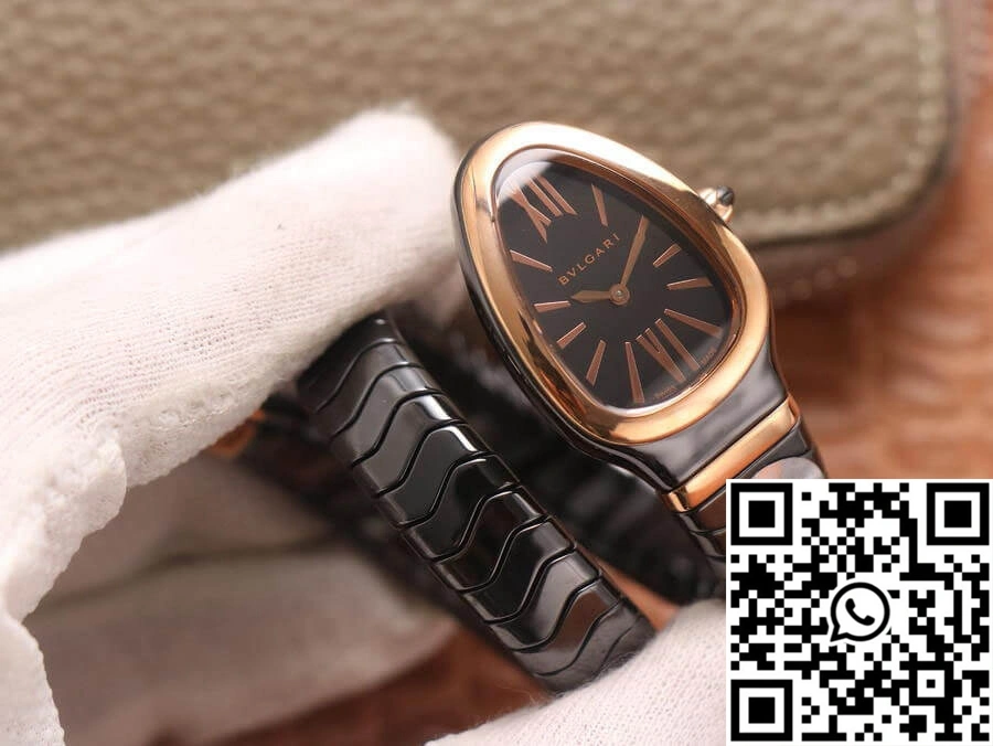 Premium Bvlgari Serpenti 102735 BV Factory Rose Gold Black Dial 1655
