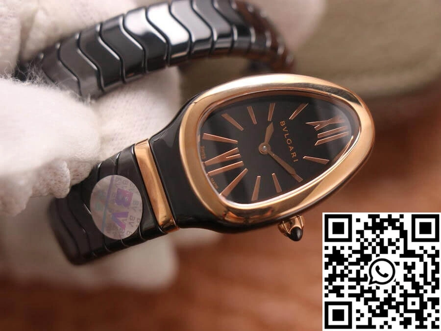 Premium Bvlgari Serpenti 102735 BV Factory Rose Gold Black Dial 1655