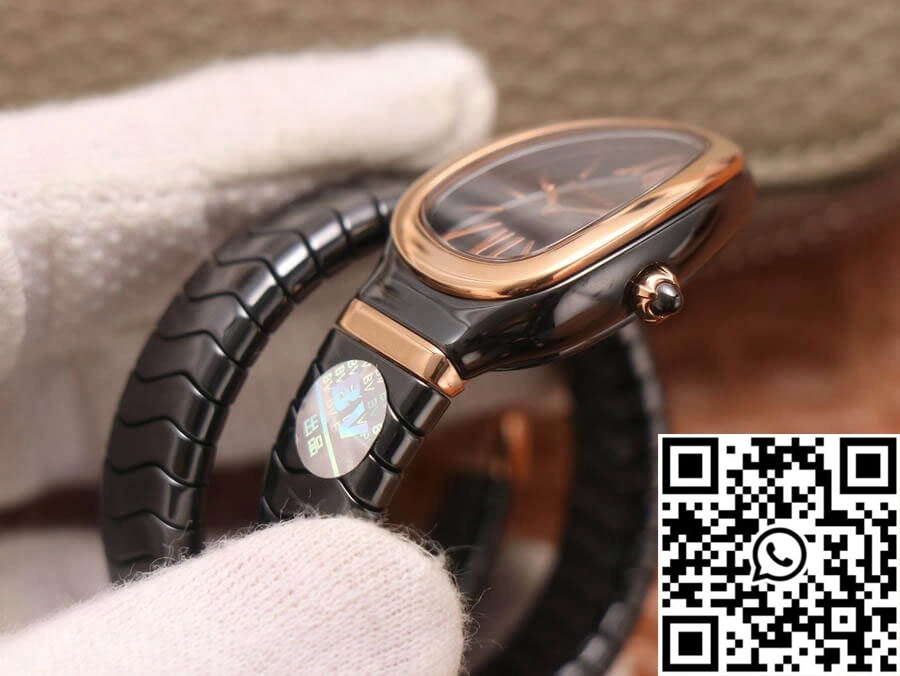 Premium Bvlgari Serpenti 102735 BV Factory Rose Gold Black Dial 1655