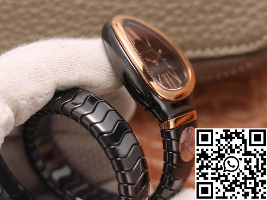 Premium Bvlgari Serpenti 102735 BV Factory Rose Gold Black Dial 1655