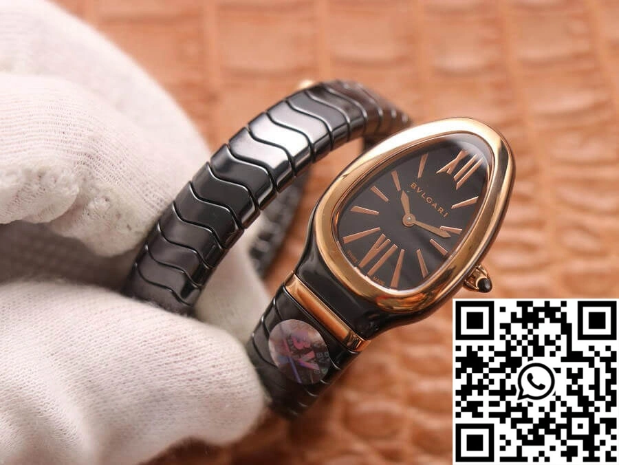Premium Bvlgari Serpenti 102735 BV Factory Rose Gold Black Dial 1655