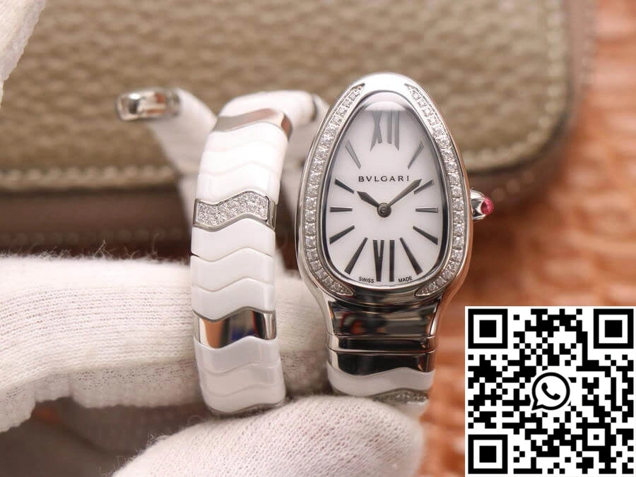 WeatherProof Bvlgari Serpenti BV Factory Stainless Steel Diamond Case 1661
