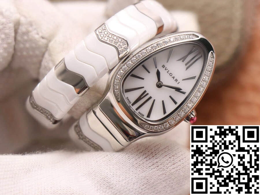 WeatherProof Bvlgari Serpenti BV Factory Stainless Steel Diamond Case 1661