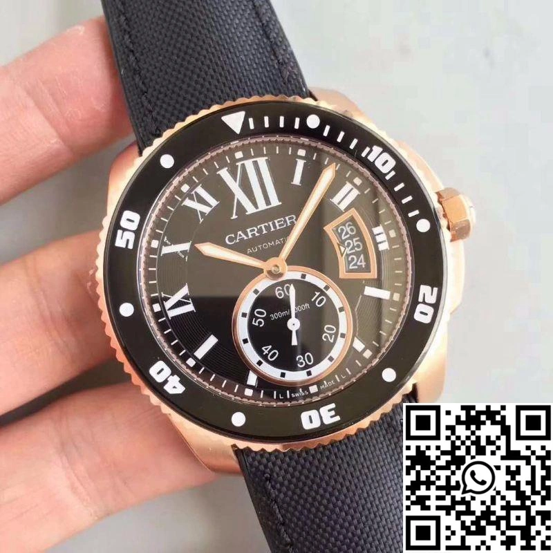 Vibrant Calibre De Cartier Diver W7100052 42MM JF Factory Black Dial 1399