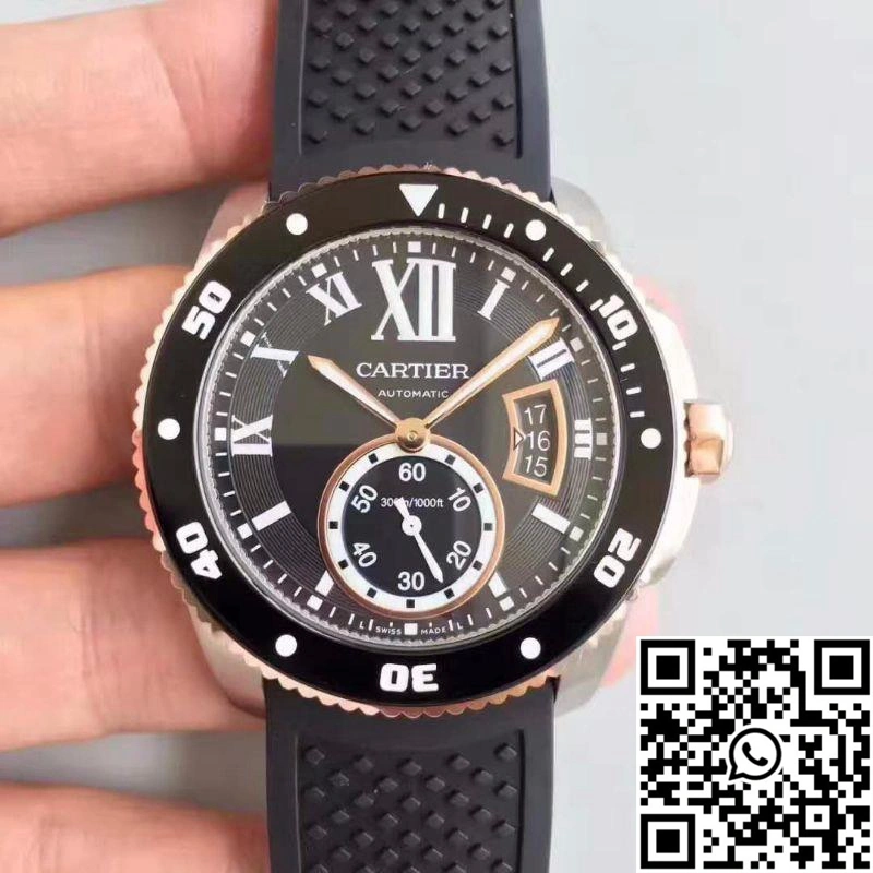 Calibre De Cartier Diver W7100056 42MM JF Factory Black Dial Flexible 1398