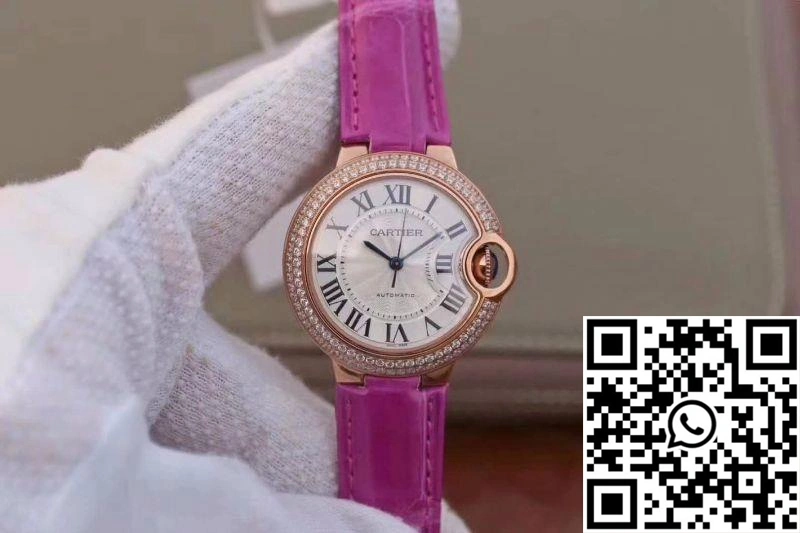 Cartier Ballon Bleu 36MM Rose Gold V9 Factory Silver Dial Stylish 1394