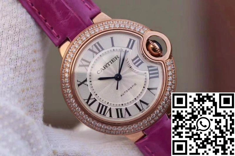 Cartier Ballon Bleu 36MM Rose Gold V9 Factory Silver Dial Stylish 1394