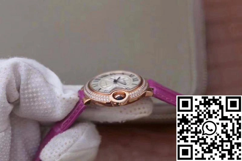 Cartier Ballon Bleu 36MM Rose Gold V9 Factory Silver Dial Stylish 1394