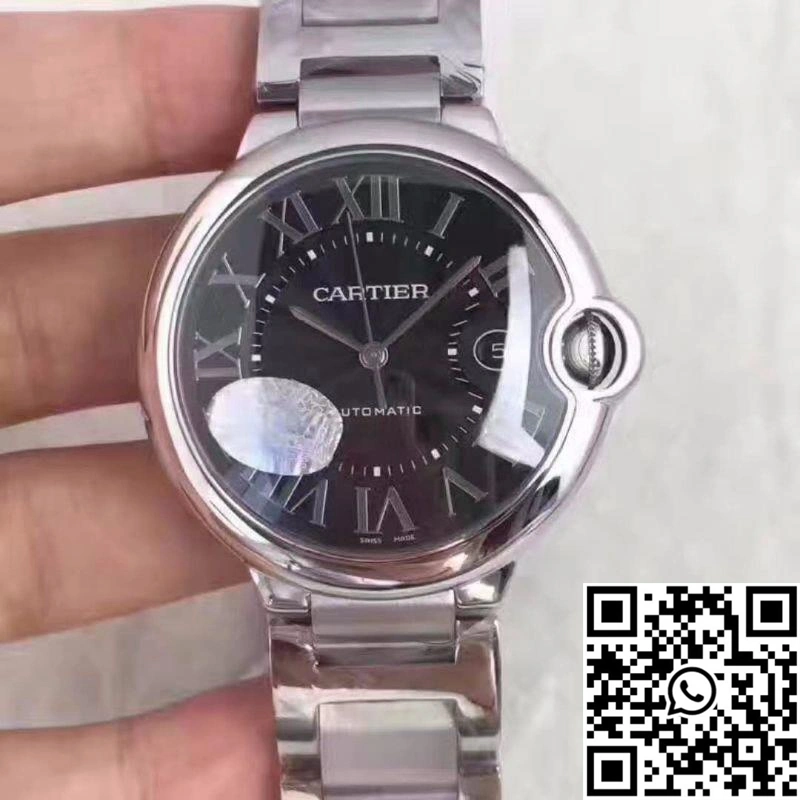 Cartier Ballon Bleu 42MM W6920042 V6 Factory Black Dial SmoothTexture 1387