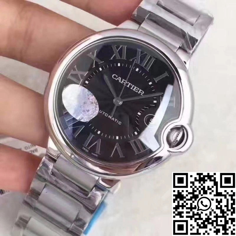 Cartier Ballon Bleu 42MM W6920042 V6 Factory Black Dial SmoothTexture 1387