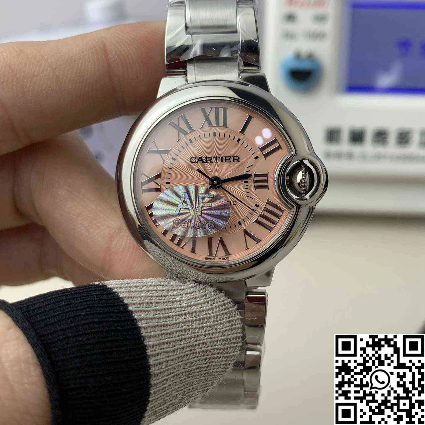 Supportive Cartier Ballon Bleu AF Factory WSBB0052 33mm Full Steel Roman Numerals Pink Dial 1384