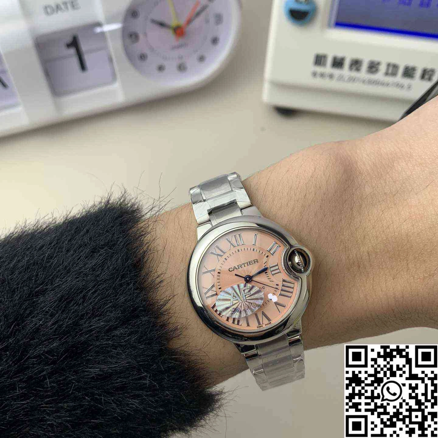 Supportive Cartier Ballon Bleu AF Factory WSBB0052 33mm Full Steel Roman Numerals Pink Dial 1384
