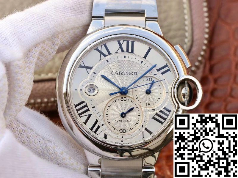 Cartier Ballon Bleu Chronograph W6920076 ZF Factory Silver Dial Durable 1352
