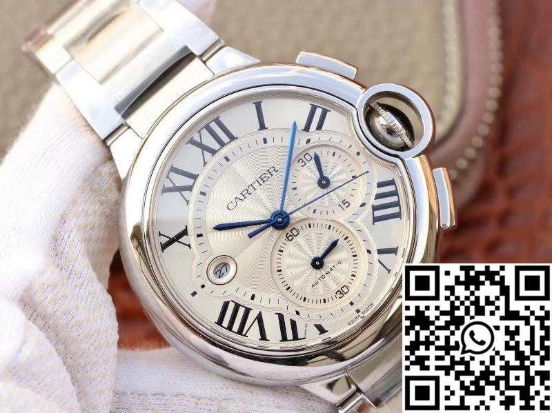 Cartier Ballon Bleu Chronograph W6920076 ZF Factory Silver Dial Durable 1352
