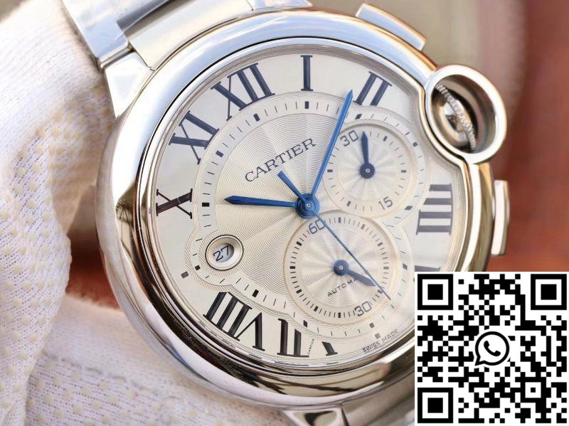 Cartier Ballon Bleu Chronograph W6920076 ZF Factory Silver Dial Durable 1352