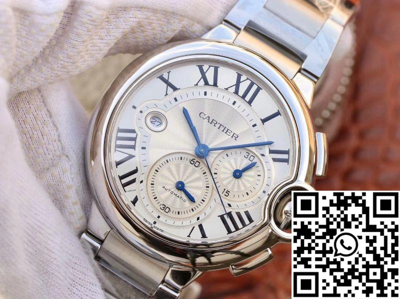 Cartier Ballon Bleu Chronograph W6920076 ZF Factory Silver Dial Durable 1352