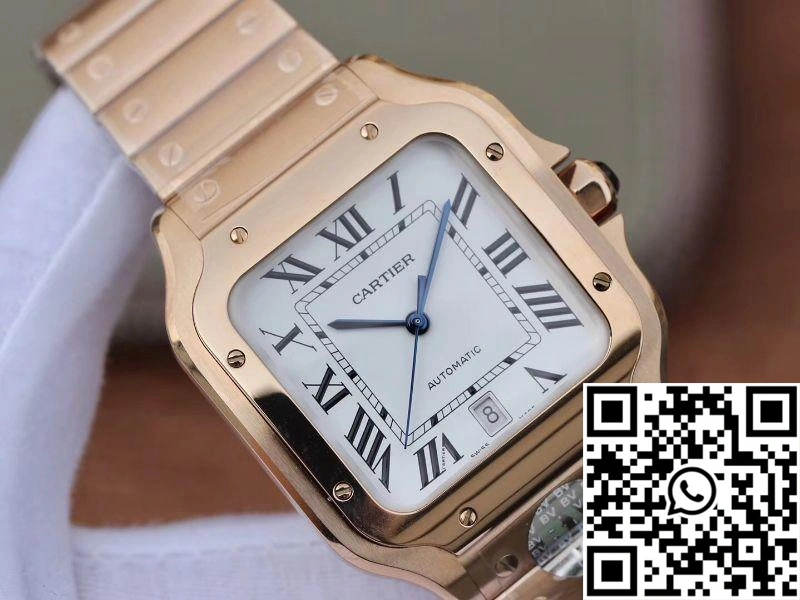 Cartier De Santos 40mm BV Factory 18K Rose Gold Case White Dial Efficient 1464