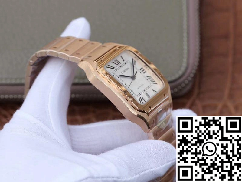 Cartier De Santos 40mm BV Factory 18K Rose Gold Case White Dial Efficient 1464