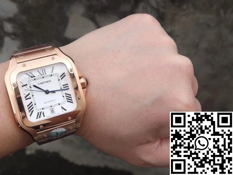 Cartier De Santos 40mm BV Factory 18K Rose Gold Case White Dial Efficient 1464