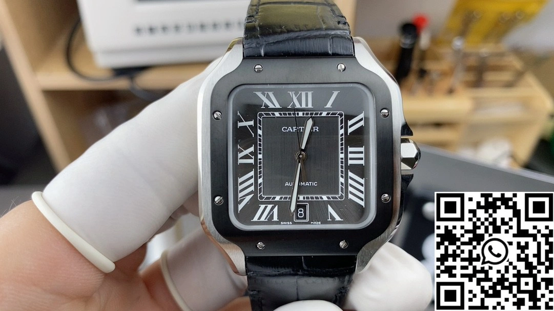 Packable Cartier De Santos CRWSSA0037 BV Factory Grey Dial Leather Band 1466