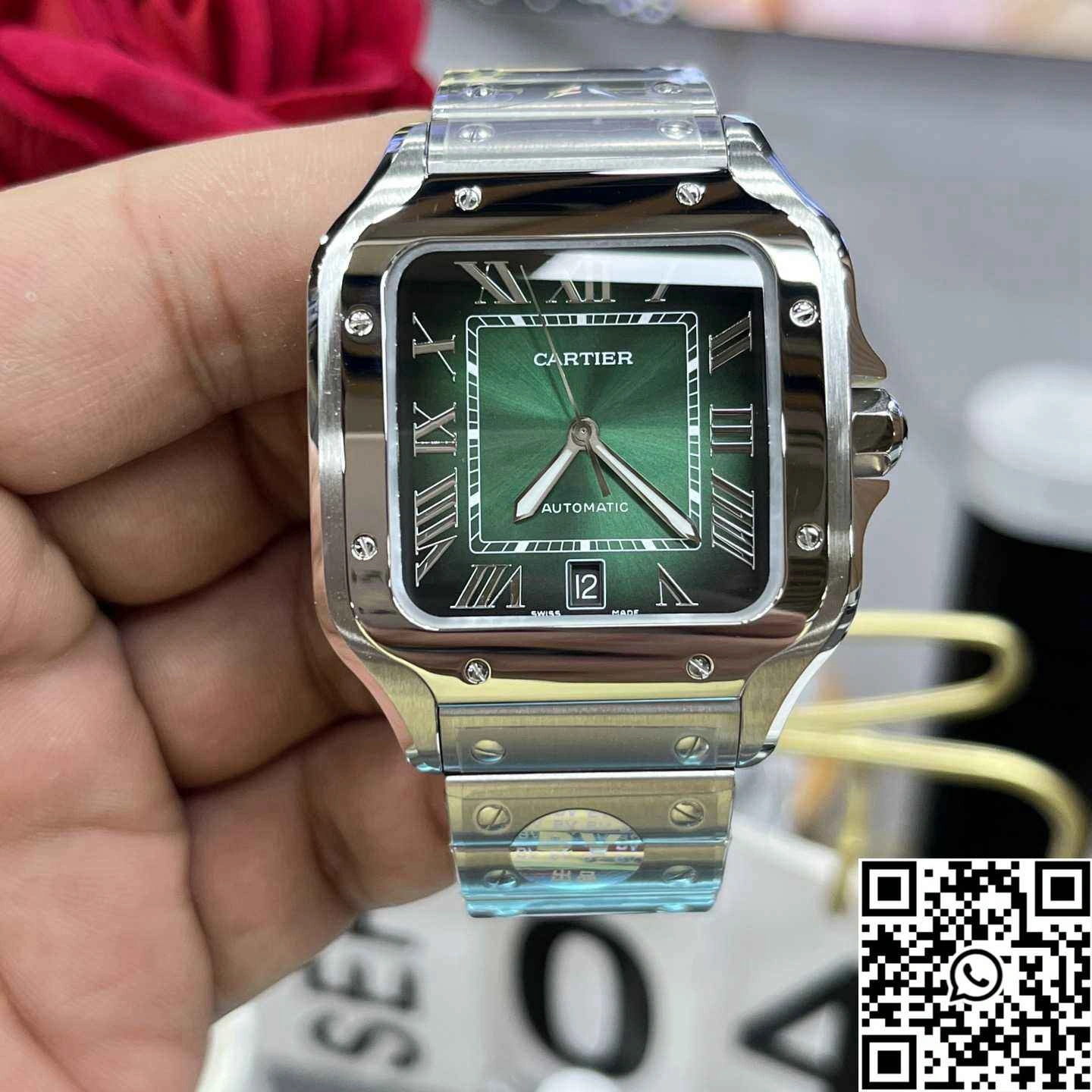 Cartier De Santos CRWSSA0061 BV Factory Green Dial Supportive 1485