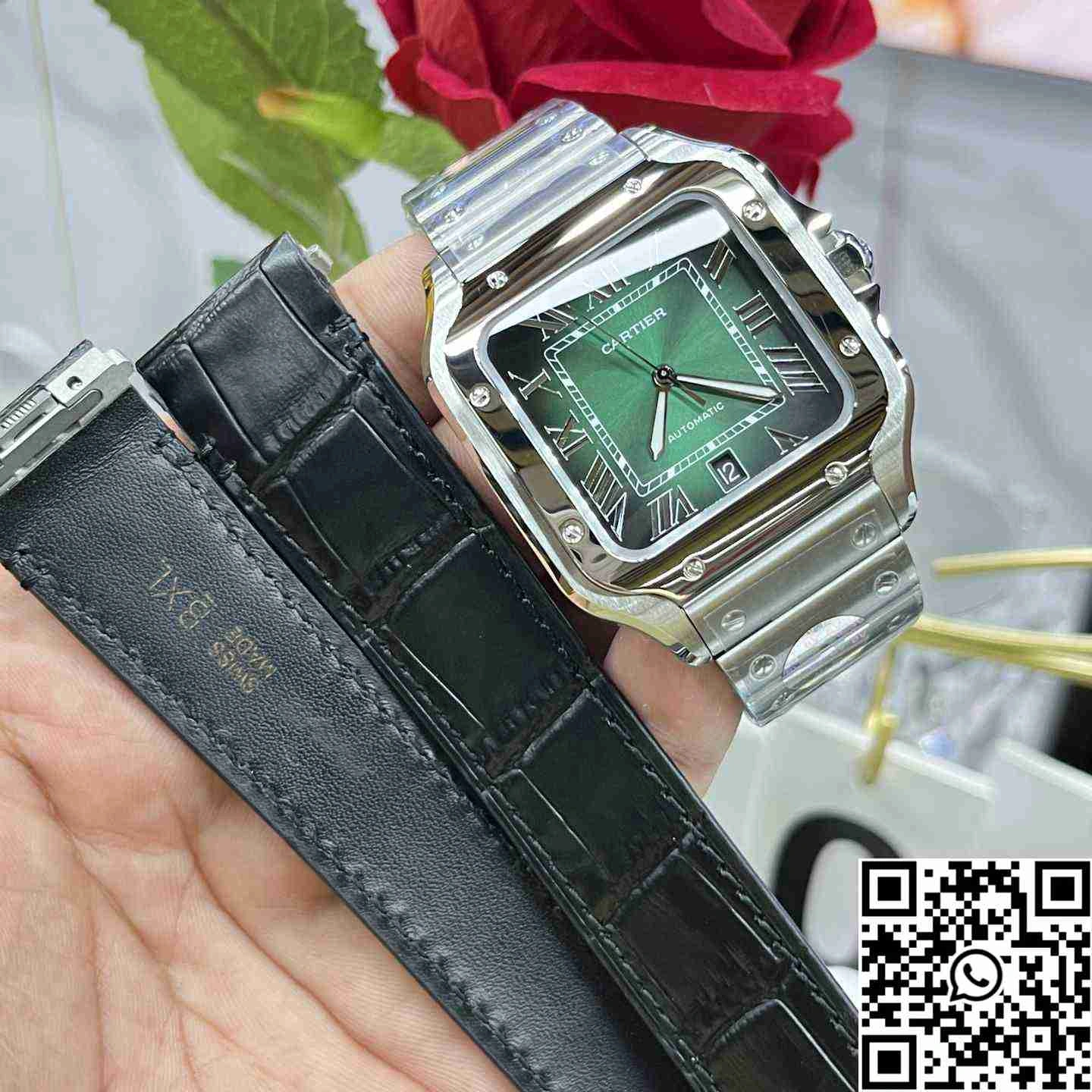 Cartier De Santos CRWSSA0061 BV Factory Green Dial Supportive 1485