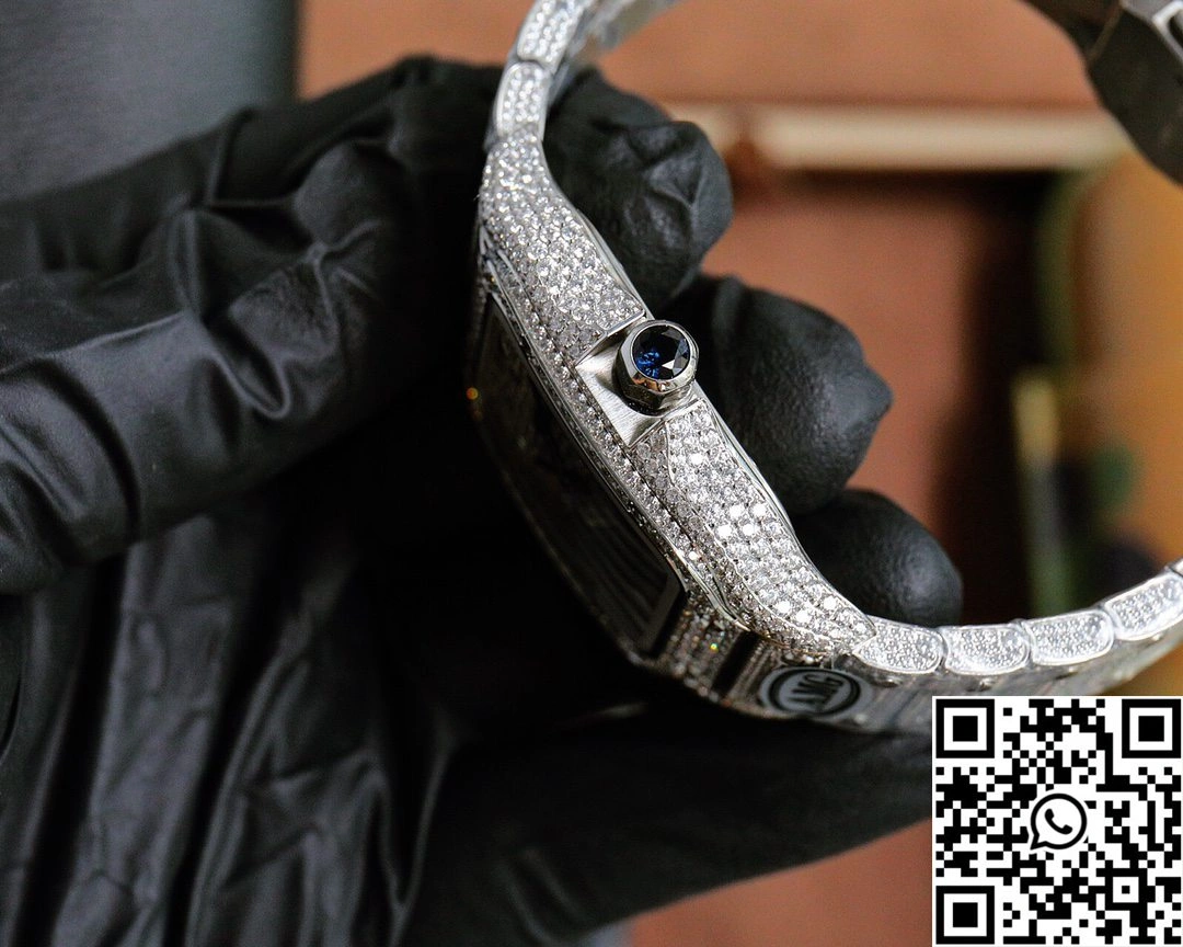 Cartier De Santos Full Diamond AMG Factory White Dial Thermal 1477