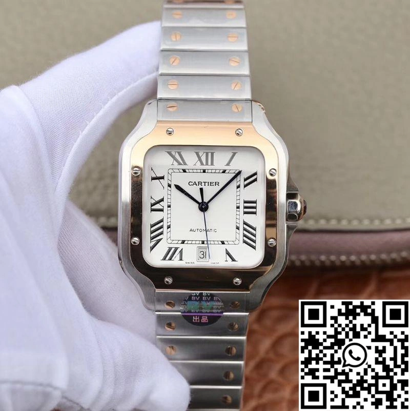 Stretchable Cartier De Santos W2SA0006 BV Factory White Dial 1459