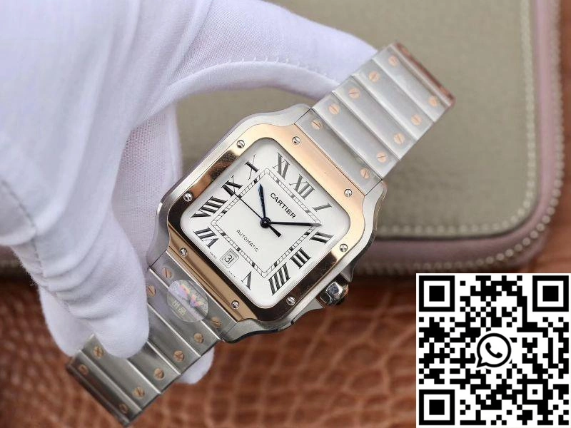 Stretchable Cartier De Santos W2SA0006 BV Factory White Dial 1459