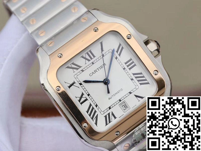 Stretchable Cartier De Santos W2SA0006 BV Factory White Dial 1459