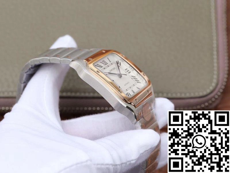 Stretchable Cartier De Santos W2SA0006 BV Factory White Dial 1459
