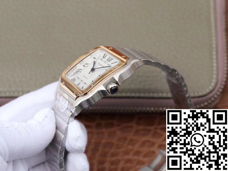 Stretchable Cartier De Santos W2SA0006 BV Factory White Dial 1459