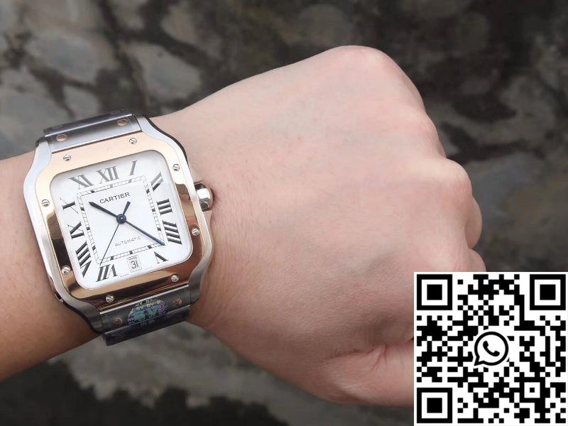 Stretchable Cartier De Santos W2SA0006 BV Factory White Dial 1459