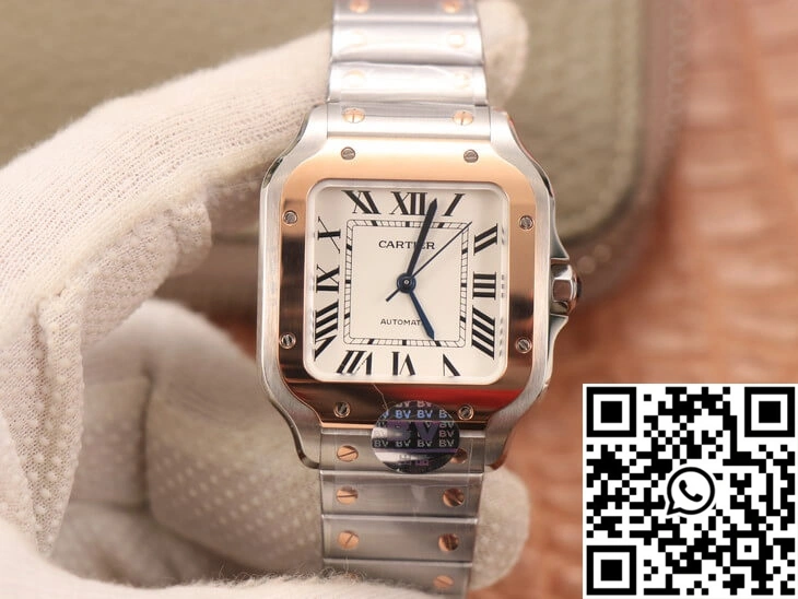 NewStyle Cartier De Santos W2SA0007 BV Factory White Dial 1452