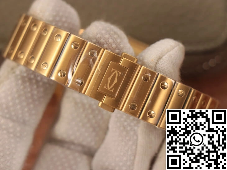 Cartier De Santos WSSA0010 BV Factory 18K Gold White Dial Supportive 1484
