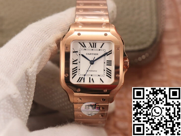 UrbanStyle Cartier De Santos WSSA0010 BV Factory 18K Rose Gold White Dial 1486