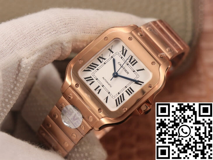 UrbanStyle Cartier De Santos WSSA0010 BV Factory 18K Rose Gold White Dial 1486