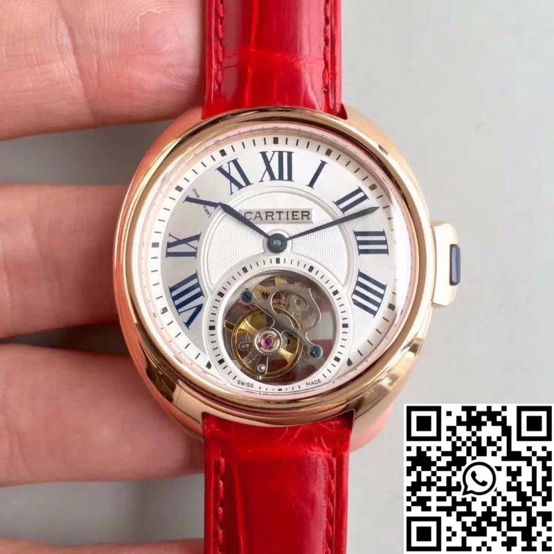 Unique Cartier Drive De Tourbillon W4100013 18K Rose Gold White Dial 1408